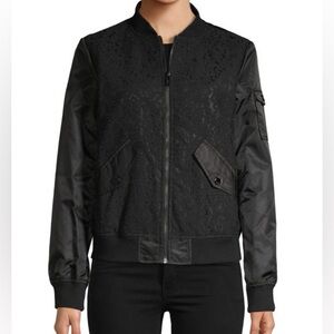 Karl Lagerfeld Paris | Lace Bonded Bomber Jacket